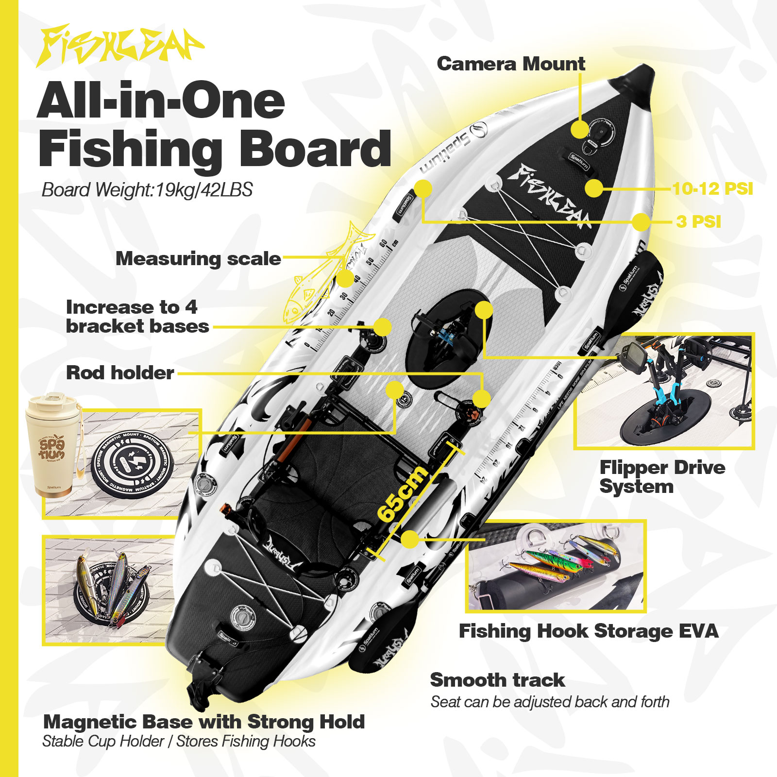 Spatium 11.5ft Flipper Pedal D - огляд і ціна Fishing Kayak Seat